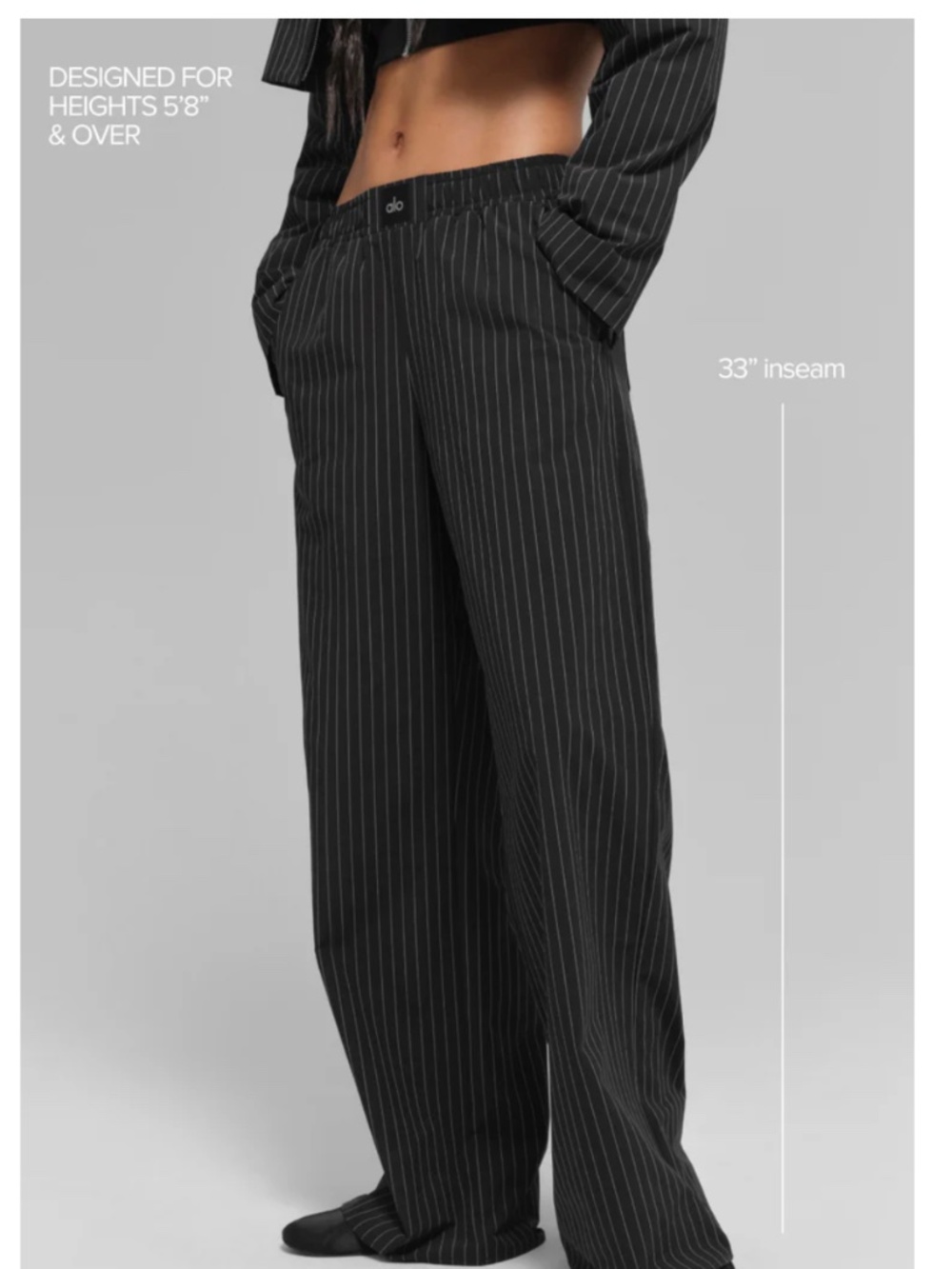 Alo Yoga Pinstripe Daylight Boxer Pant (Long) - Picture 4 of 4